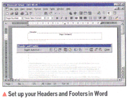Set up your Headers and Footers in Word