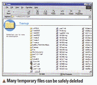 Many temporary files can be safely deleted