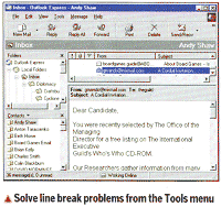 Solve line break problems from the Tools menu