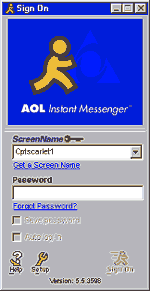 AOL's AIM system (logon screen)