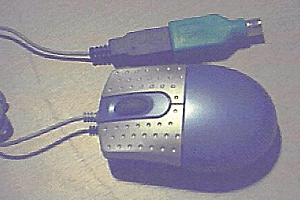 USB Mouse with PS2 adaptor attached